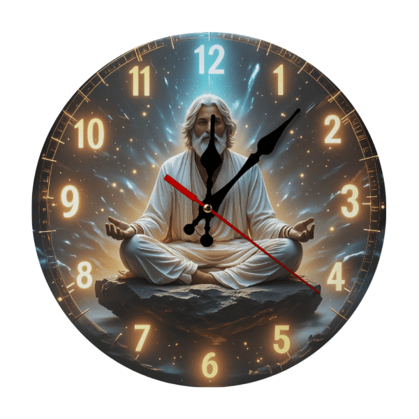 Meditating Clock Cosmic Meditation Buddha Clock Wall Art 10-Inch Wooden Wall Clock ...