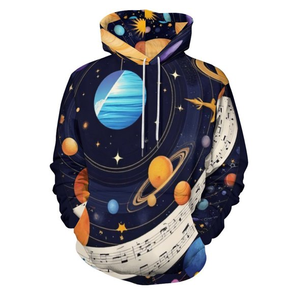 Cosmic Melody Planets 3d Sweatshirts Hoodie Fashion Casual Personality Men's Women Street Hoodie Pullovers Long Sleeve Comfortable Top