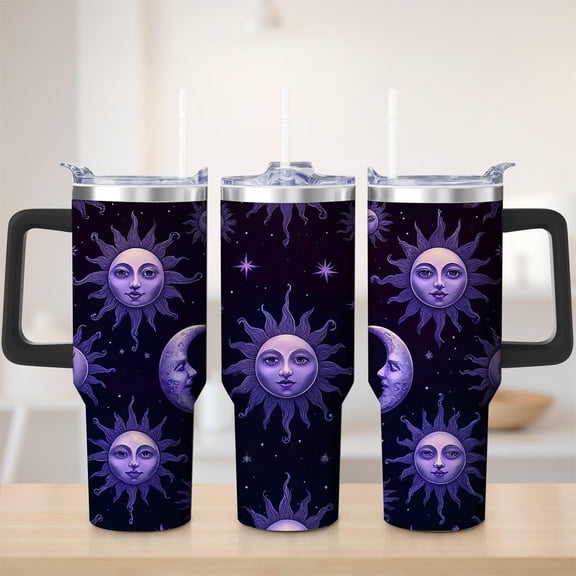 Cosmic Moon and Sun Stainless Steel Tumbler, 40oz