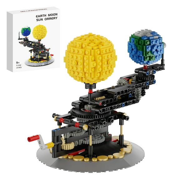 Cosmic Motion Building blocks Set - Rotating Solar System Model, Collectible Building Bricks Toy for Space Fans & Adults 467-Piece
