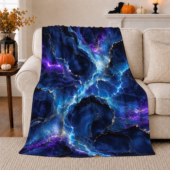Cosmic Nebula Fractured Gemstone Dark Abstract, Cozy Friendship Quote Scene, Warm Flannel Blanket for Living Room and Reading Nook, Art Lovers Friendship Gift, Artistic Home Decor
