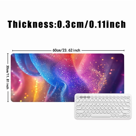 Cosmic Nebula Mouse Pad 31.5 x 11.82 Inches Rubber Desk Mat with Starry Design for Office and Gaming