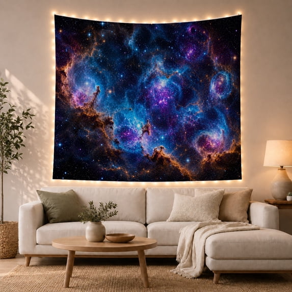 Cosmic Nebula in Starry Void, Mysterious Celestial for Space Lovers, Galaxy Wall Art Housewarming Gift Tapestry Wall Hanging for Bedroom, Living Room and Dorm