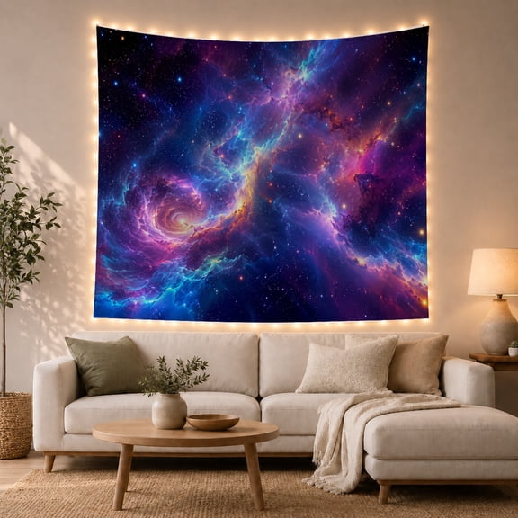 Cosmic Nebula Vortex in Deep Space, Dreamy Celestial for Space Lovers, Ethereal Nebula Art Decor, Housewarming Gift Tapestry Wall Hanging for Bedroom and Living Room