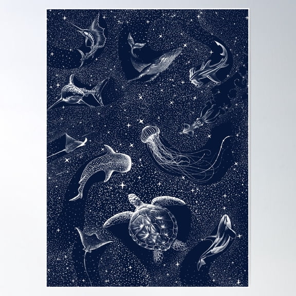 Cosmic Ocean Poster Wall Art, Modern Wall Decor For Living Room Bedroom, 8x12 UNFRAMED