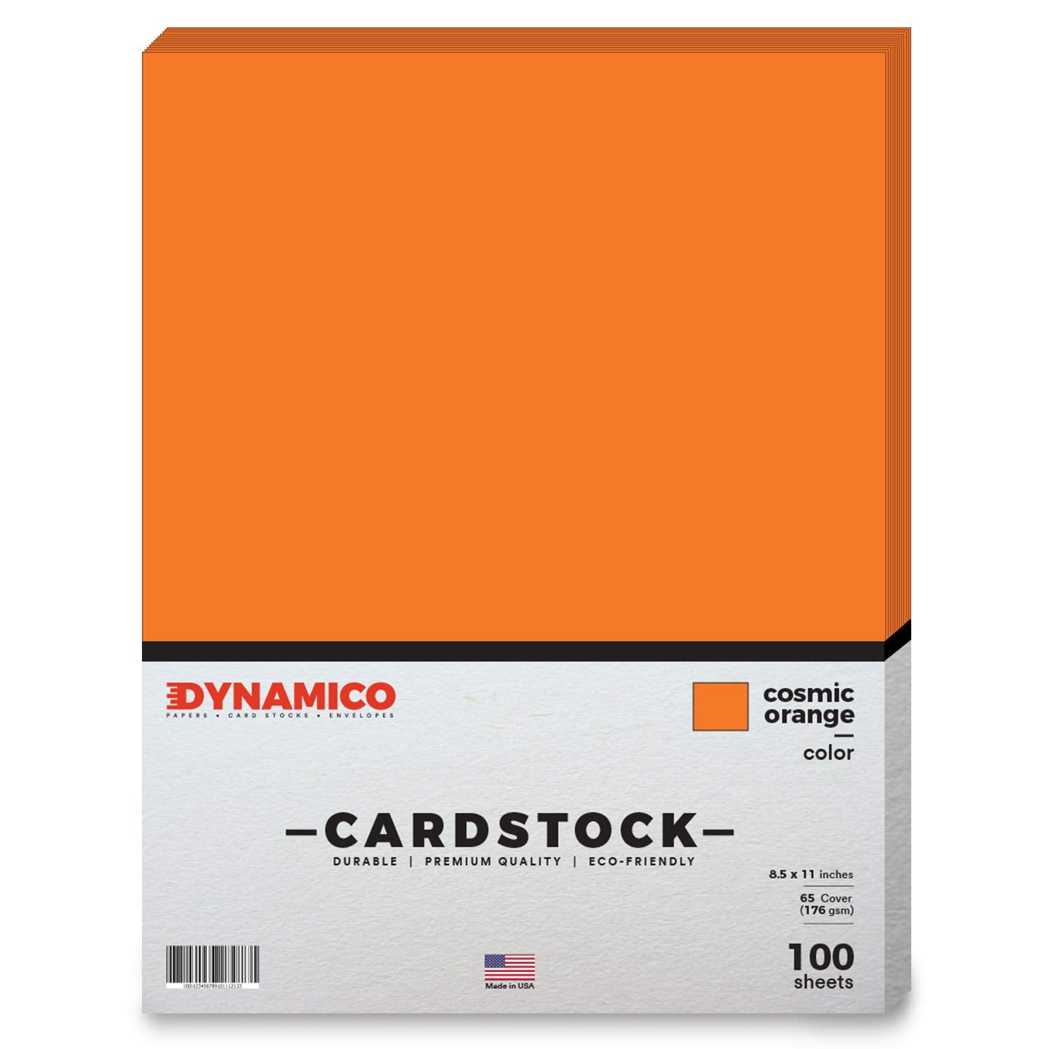 Cosmic Orange Cardstock Paper – 8 1/2 x 11" Medium weight 65 LB (175 gsm) Cover Card Stock - for Cards, Invitations, Brochure, Award, and Stationery Printing - 100 Sheets Per Pack