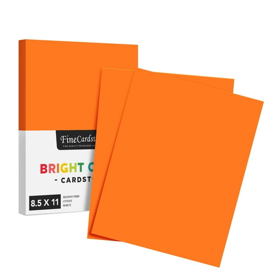 Premium Color Card Stock Paper - 65 Lb Cover Cardstock - 50 Sheets per Pack (8.5 x 11, Orange)