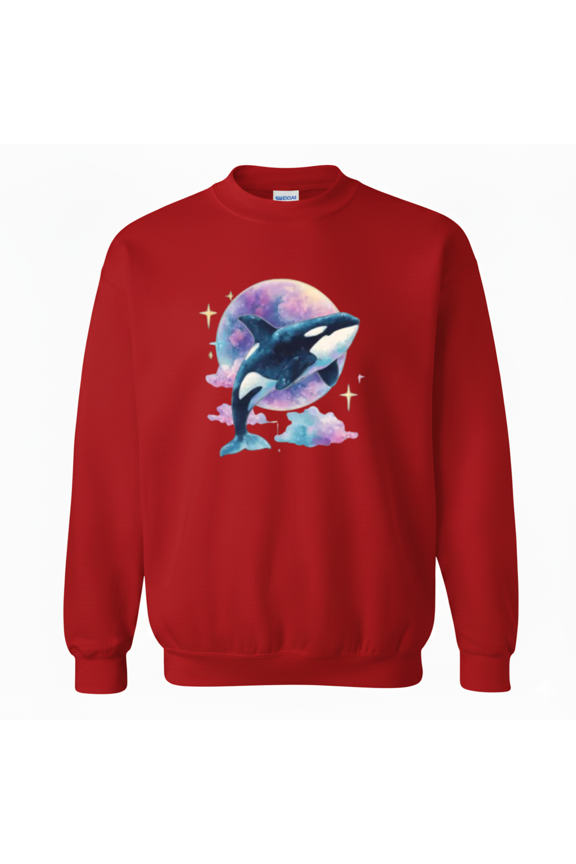 Cosmic Orca Space Whale Celestial Ocean Dream Starry Night Scene Sweatshirt up to size 5XL