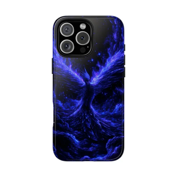 Cosmic Phoenix Cloud Nova Blue Art Case for iPhone 11-17 Pro Max
