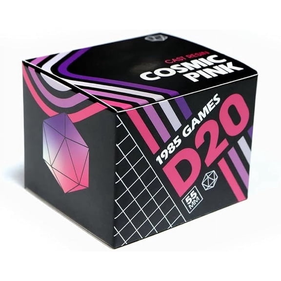 1985 Games Cosmic Pink 55mm Giant D20 Sharp Edge Resin RPG Dice, Adult