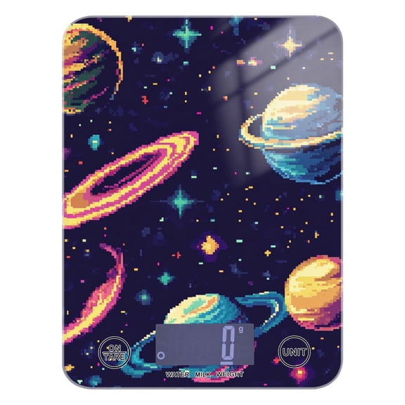 Cosmic Pixel_style Food Scale Digital Kitchen Scale Waterproof Grams Ounces lbs for Weight Loss