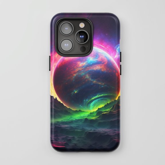 Cosmic Planet For All iPhone Series Tough Phone Case Sci Fi Space Art Multi Color
