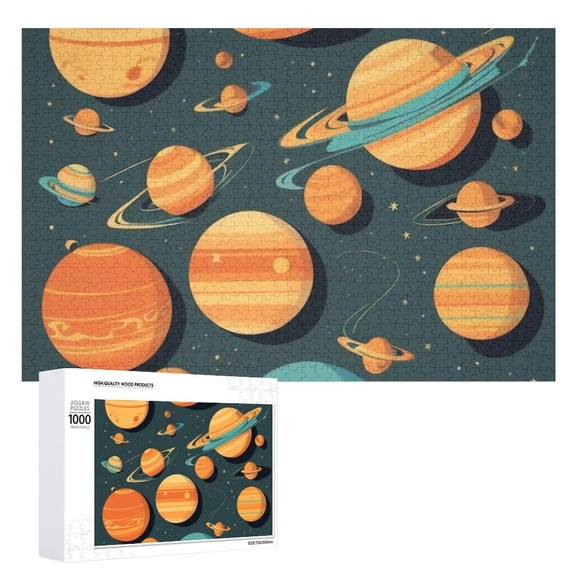 Cosmic Planet Puzzle – Funny & Challenging 1000-Piece Jigsaw for Home Décor, Recycled Materials