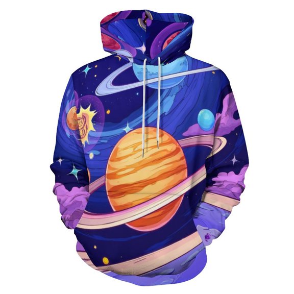 Cosmic Planet Rings 3D Print Hoodie Men Women Autumn Thin Pullover Sweatshirt Vintage Streetwear Tops