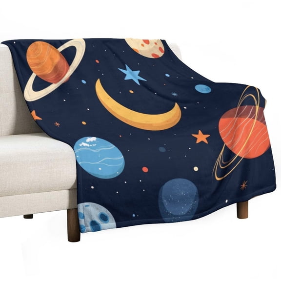 Cosmic Planets Night Sky Blankets Bedroom Living Room Sofa Throw Blankets for Beds