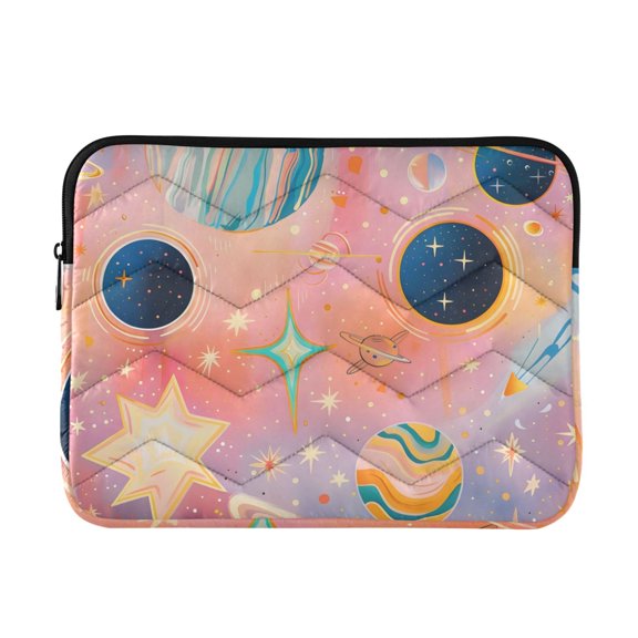 Cosmic Planets and Galaxy Quilted Laptop Protective Cases Computer Sleeves Tablet Bags Briefcases M