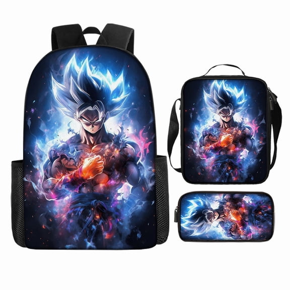 Cosmic Power Anime Warrior Full Print 3 in 1 Daypack, 17" Large Capacity Outdoor Carry Backpack