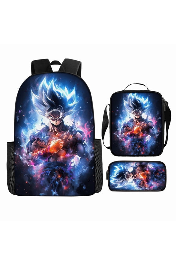 Cosmic Power Anime Warrior Full Print 3 in 1 Daypack, 17" Large Capacity Outdoor Carry Backpack