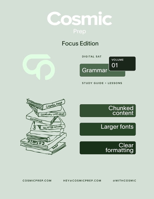 Cosmic Prep Digital SAT Grammar Guide Focus Edition Volume 1, (Paperback)