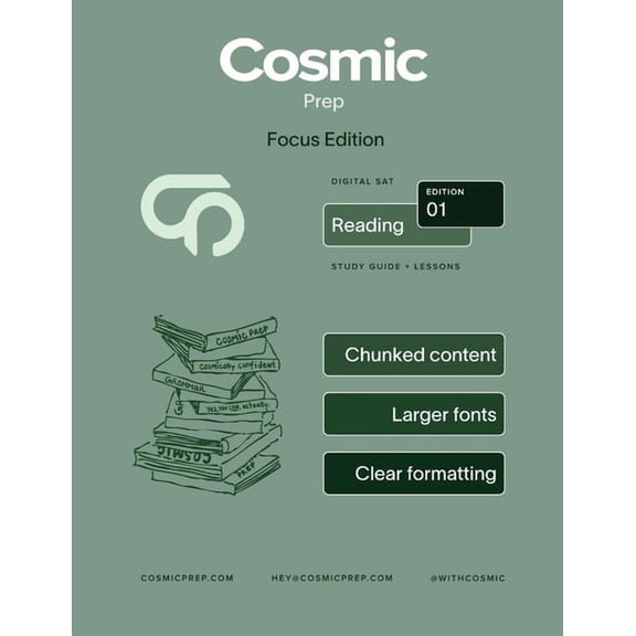 Cosmic Prep Digital SAT Reading Guide Focus Edition, (Paperback)