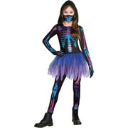 Cosmic Reaper Halloween Costume for Girls, Extra Large 14-16, Includes Hooded Dress, Leggings, Mask and Gloves