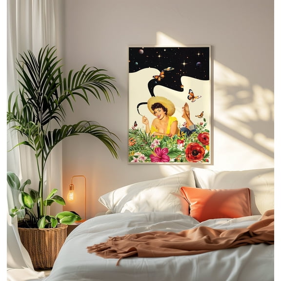 Cosmic Retro Vibes Psychedelic Art, Trippy Wall Art, Space Art, Surreal Art, Collage Wall Art, Retro Art, Cosmic Art Wall Art, Modern Wall Decor, 8x12 UNFRAMED