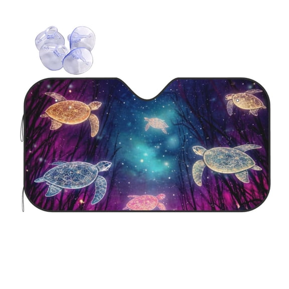 Cosmic Sea Turtles Car Windshield Sun Shade Universal Fit Auto Sun Visor Protector