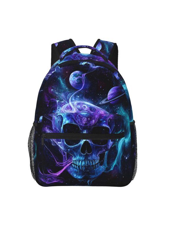 Cosmic Skull Galaxy Backpack Lightweight Travel Bag for Men and Women