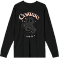 thumbnail image 1 of Cosmic Snake & Flowers Black Adult Crew Neck Long Sleeve Tee-Small, 1 of 2