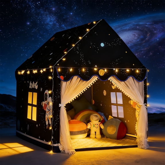 Cosmic Space-Themed Outdoor Tent, Two-Tone Design for Kids’ Play or Camping