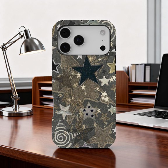 Cosmic Star Collage Aesthetic Pattern Phone Case iPhone 17 through 11 Pro Max