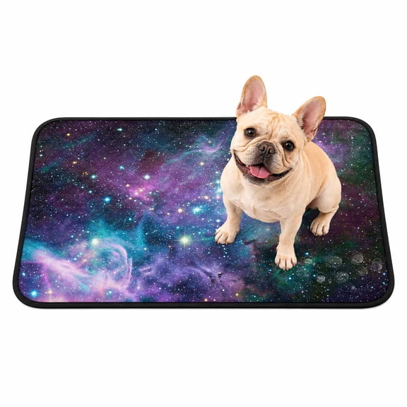 Cosmic Stars Washable Pee Pads for Dogs, Purple Pink Starry Sky Gradual Abstract Reusable Puppy Pads Waterproof Pet Mat, Absorbent Dog Pee Pads for Crate Pet Training Whelping Playpen Mats 40"x30"