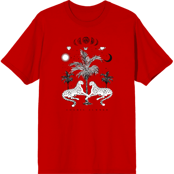 Cosmic Summer Adult Short Sleeve Tee-Large-Red