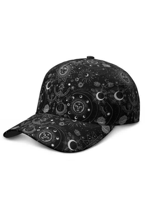Cosmic Sun Protection Baseball Cap - Adjustable Gothic Snapback with Breathable Eyelets