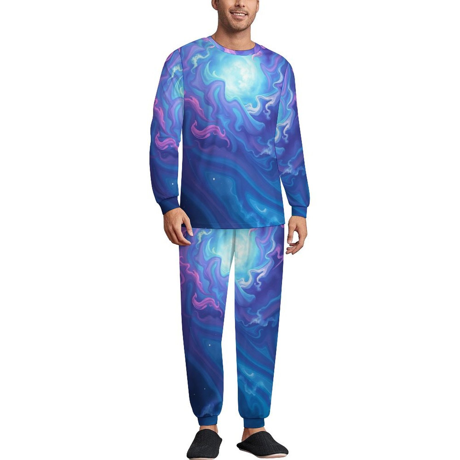 Cosmic Swirl Nebula Pajamas Long Sleeves 2 Pieces Room Pajama Sets ...