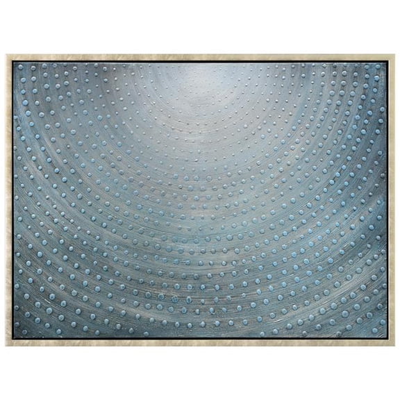 Cosmic Swirl Textured Metallic Hand Painted Blue Framed Canvas Wall Art