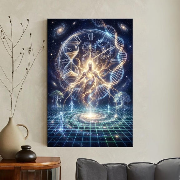 Cosmic Time Keeper Hourglass Poster, Unframed Paper Poster 8x10in