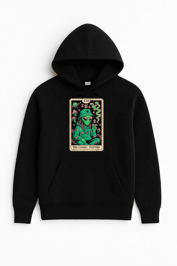 Cosmic Tripper Alien Psychedelic Space Rave Festival Retro Graphic Hoodie Shirt, up to size 5XL