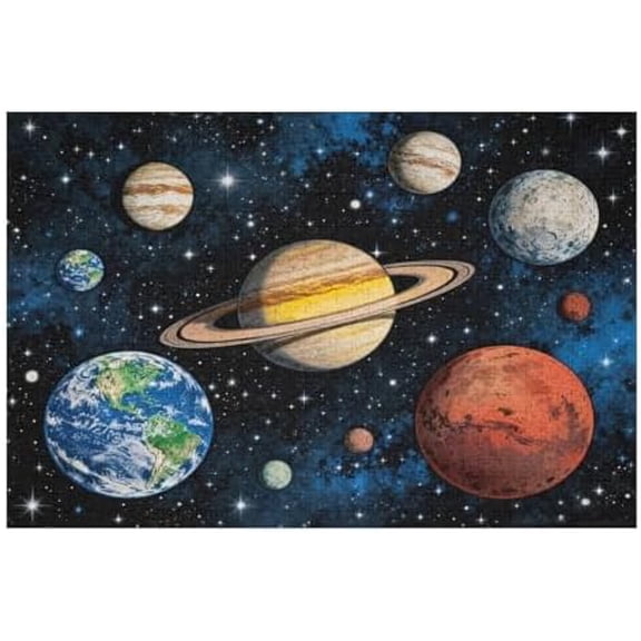 Cosmic Tug-of-War Astronomy 500 Piece Jigsaw Puzzle for Adults, Celestial Bodies Craft, Challenging Brain Teaser, Educational Family Game Night Activity, Home Decor Accent