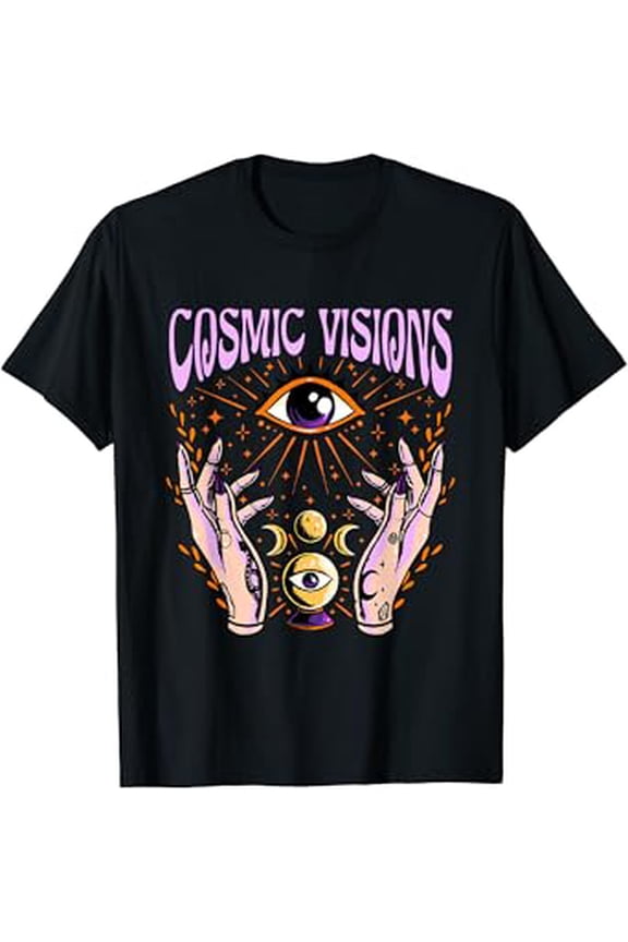 Cosmic Visions Goth Eye Spiritual 3Rd Eye Witch Psychic T-Shirt Design Preview Only