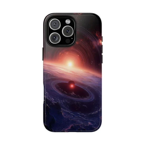 Cosmic Void Dark Vortex Space Scene Case for iPhone 17 through 11 Pro Max