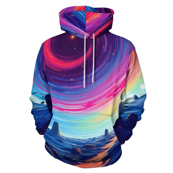 Cosmic Vortex Explorer 3D Print Hoodie Men Women Autumn Thin Pullover Sweatshirt Vintage Streetwear Tops