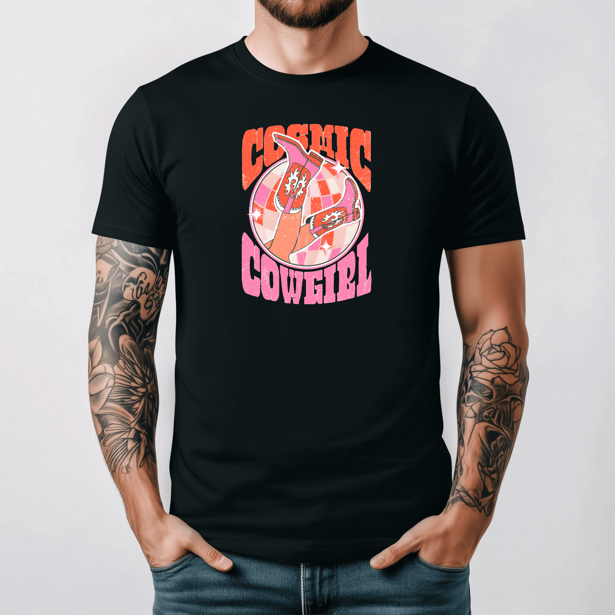 Cosmic Western Rodeo Graphic Vintage Country Style Festival Art Shirt ...