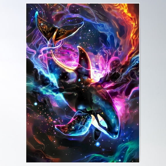 Cosmic Whale Poster, 12x18 UNFRAMED