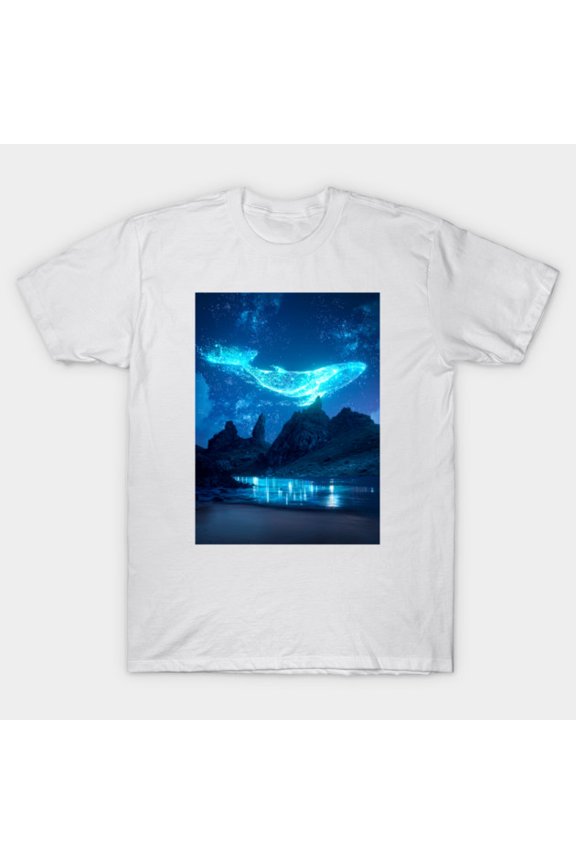 Cosmic Whale Psychedelic Space Art Graphic G4741 Unisex T-Shirt, Up to Size 5XL