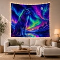 thumbnail image 1 of Cosmic Wolf Under Aurora Borealis Mystical Fantasy for Wildlife Fans Fantasy Forest Art Halloween Gift Tapestry Wall Hanging for Bedroom, Living Room and Dorm, 1 of 7