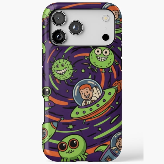 Cosmic adventure fun space cartoon aliens astronauts iPhone Case 17 11 12 13 14 15 16 Pro Max