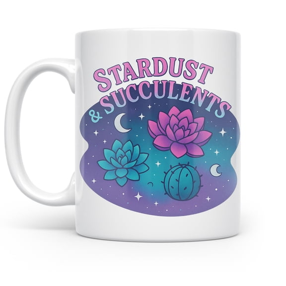Plant Mom 11 oz Coffee Mug - Cosmic Garden Dream White Ceramic Gift