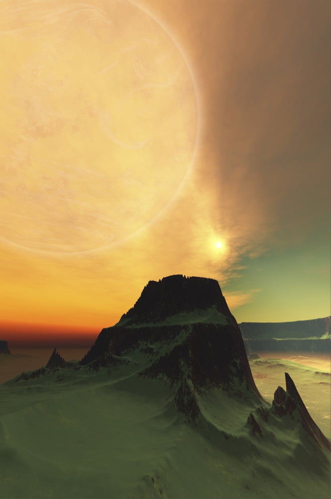 Cosmic landscape on another world Canvas Art - Corey FordStocktrek Images (23 x 34)