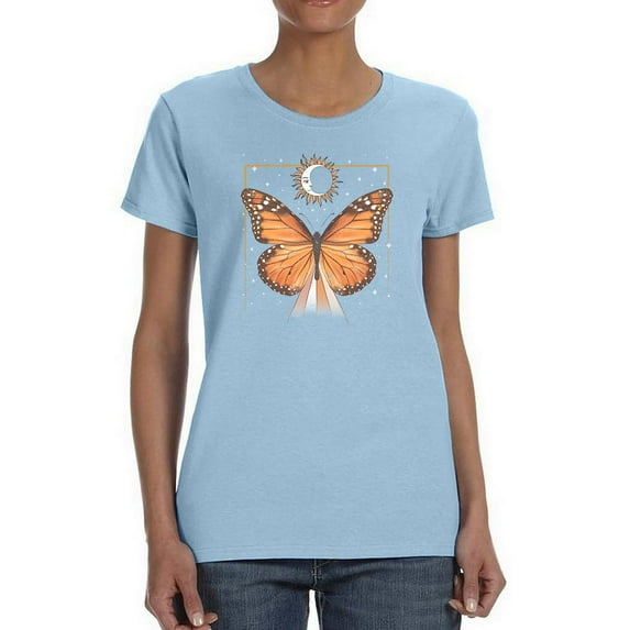 Cosmical Butterfly T-Shirt Women -Smartprints Designs, Female 3X-Large